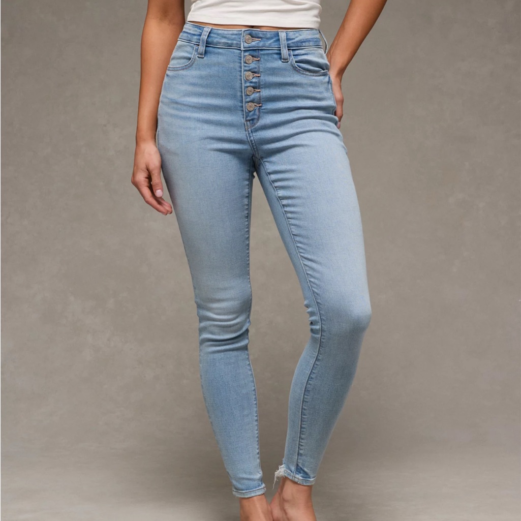 American Eagle Outfitters High Rise Light Blue Jeans